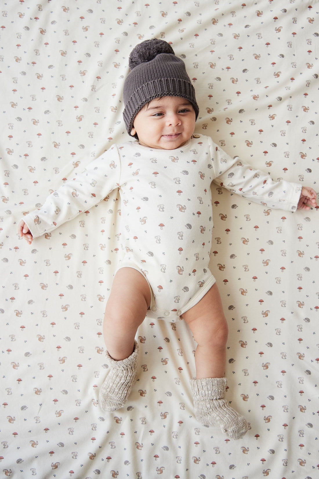 Organic Cotton Fernley Bodysuit - Woodland Friends Jamie Kay