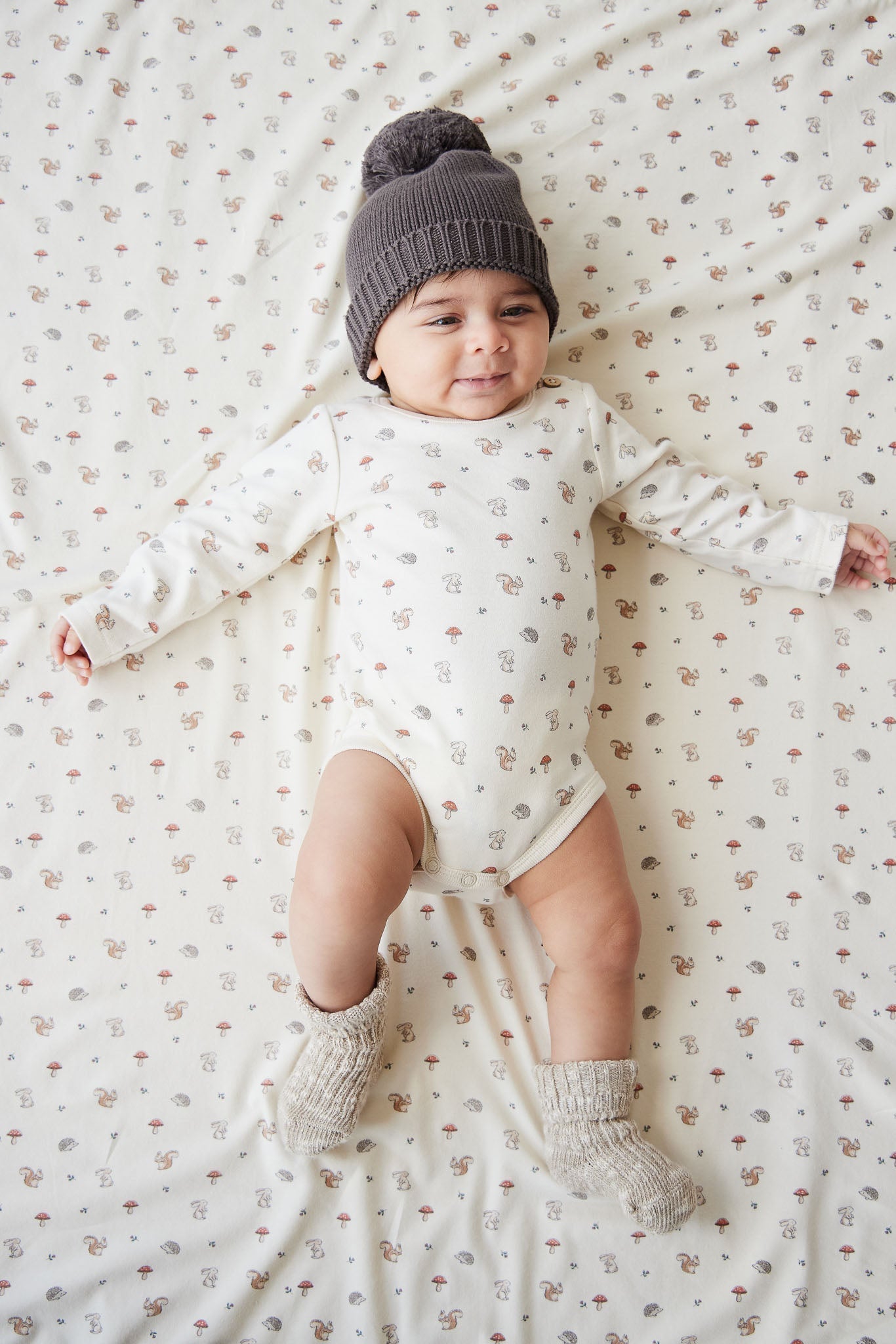 Organic Cotton Fernley Bodysuit - Woodland Friends Jamie Kay