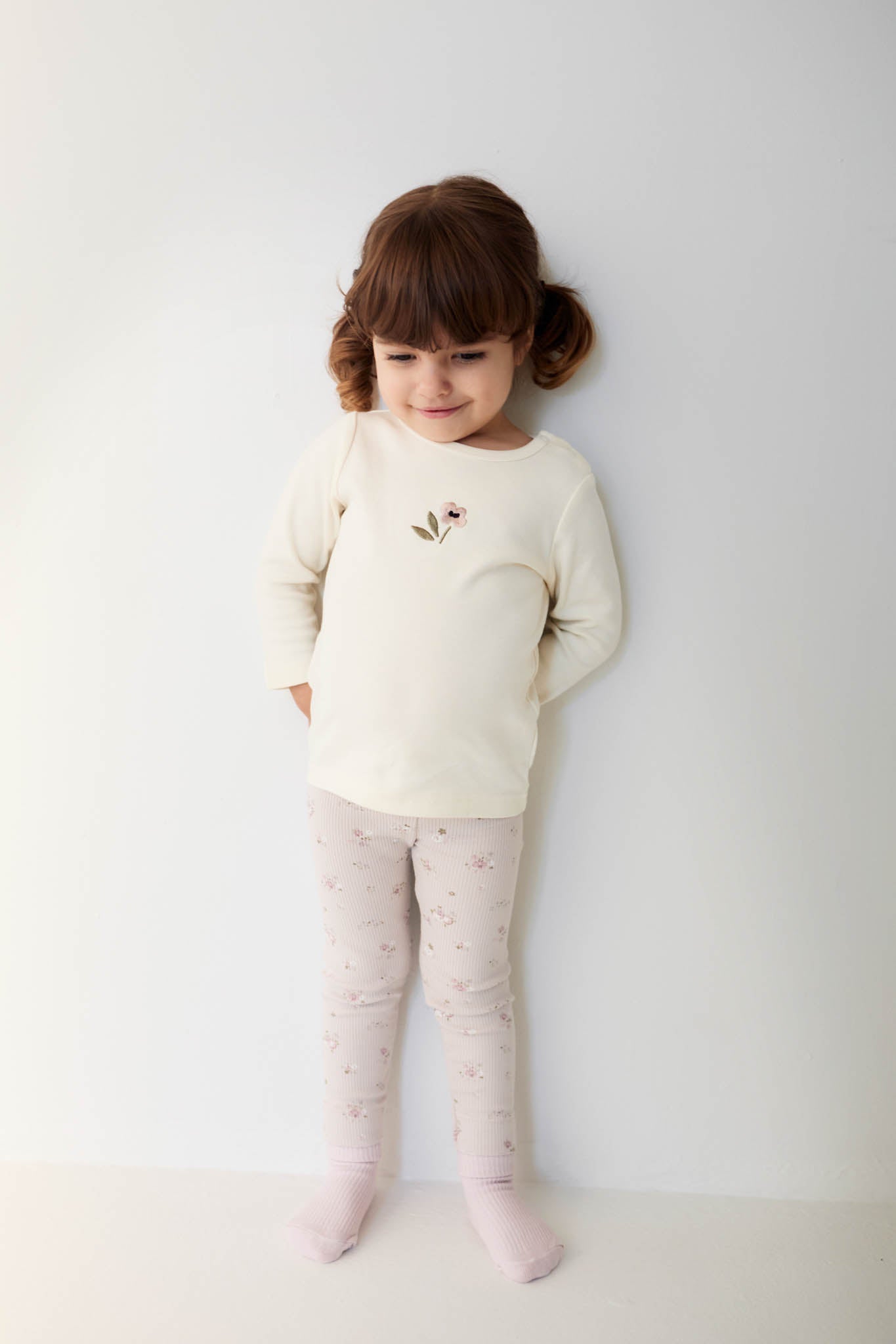 Organic Cotton Fine Rib Everyday Legging - Petite Fleur Violet Jamie Kay - enjoykidsus