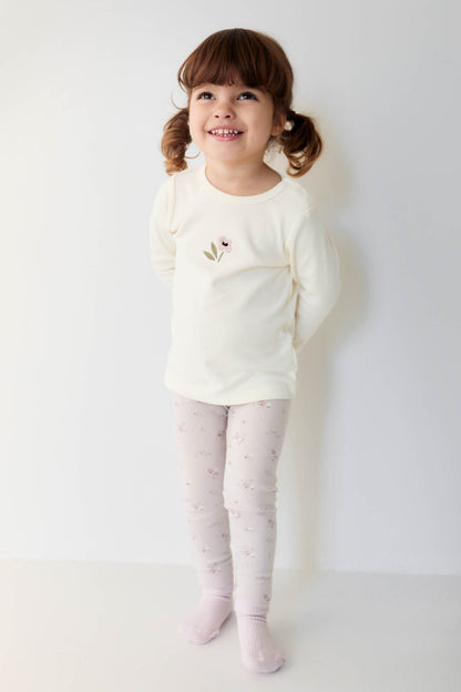 Organic Cotton Fine Rib Everyday Legging - Petite Fleur Violet Jamie Kay - enjoykidsus