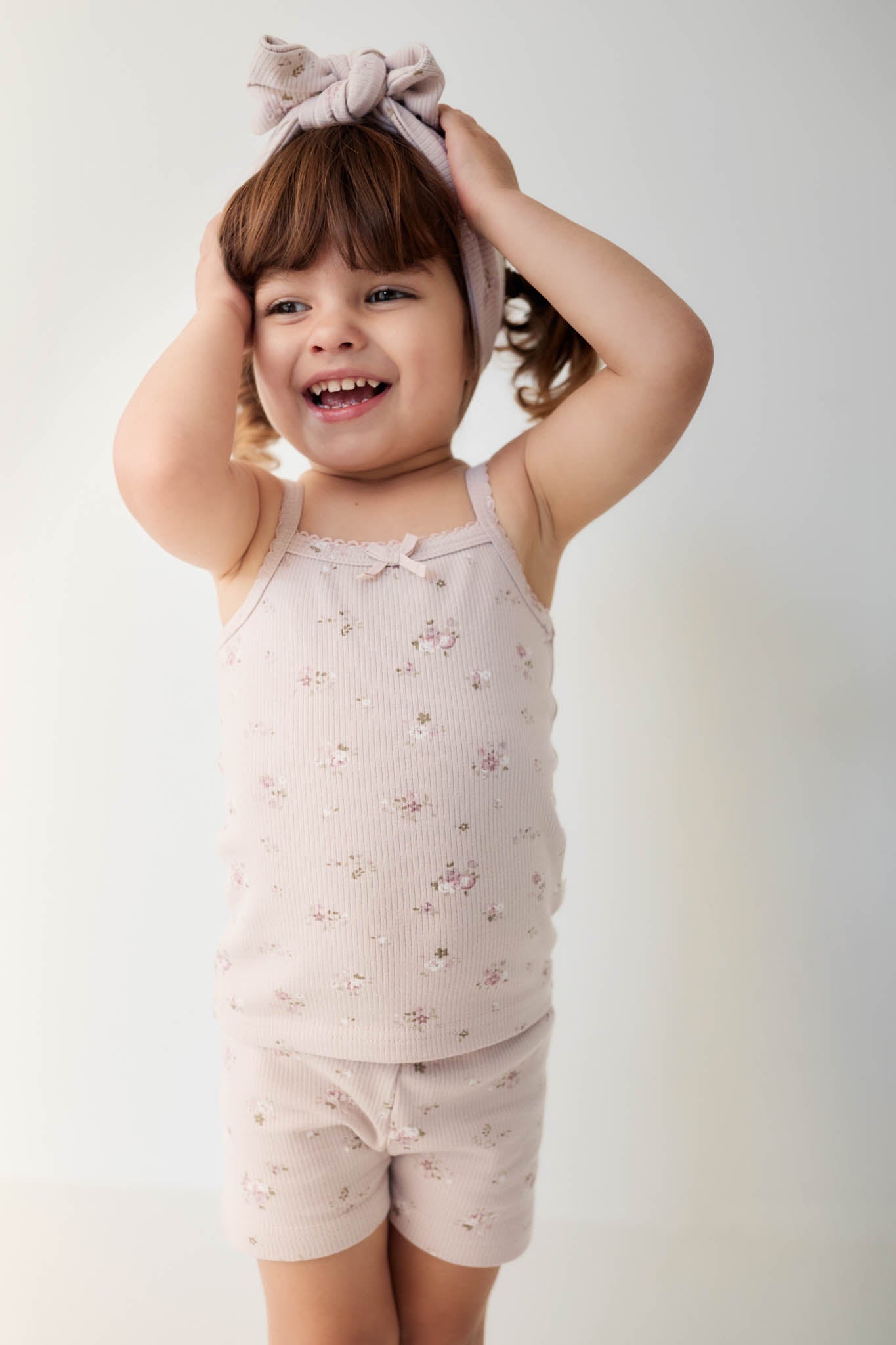 Organic Cotton Fine Rib Singlet - Petite Fleur Violet Jamie Kay - enjoykidsus