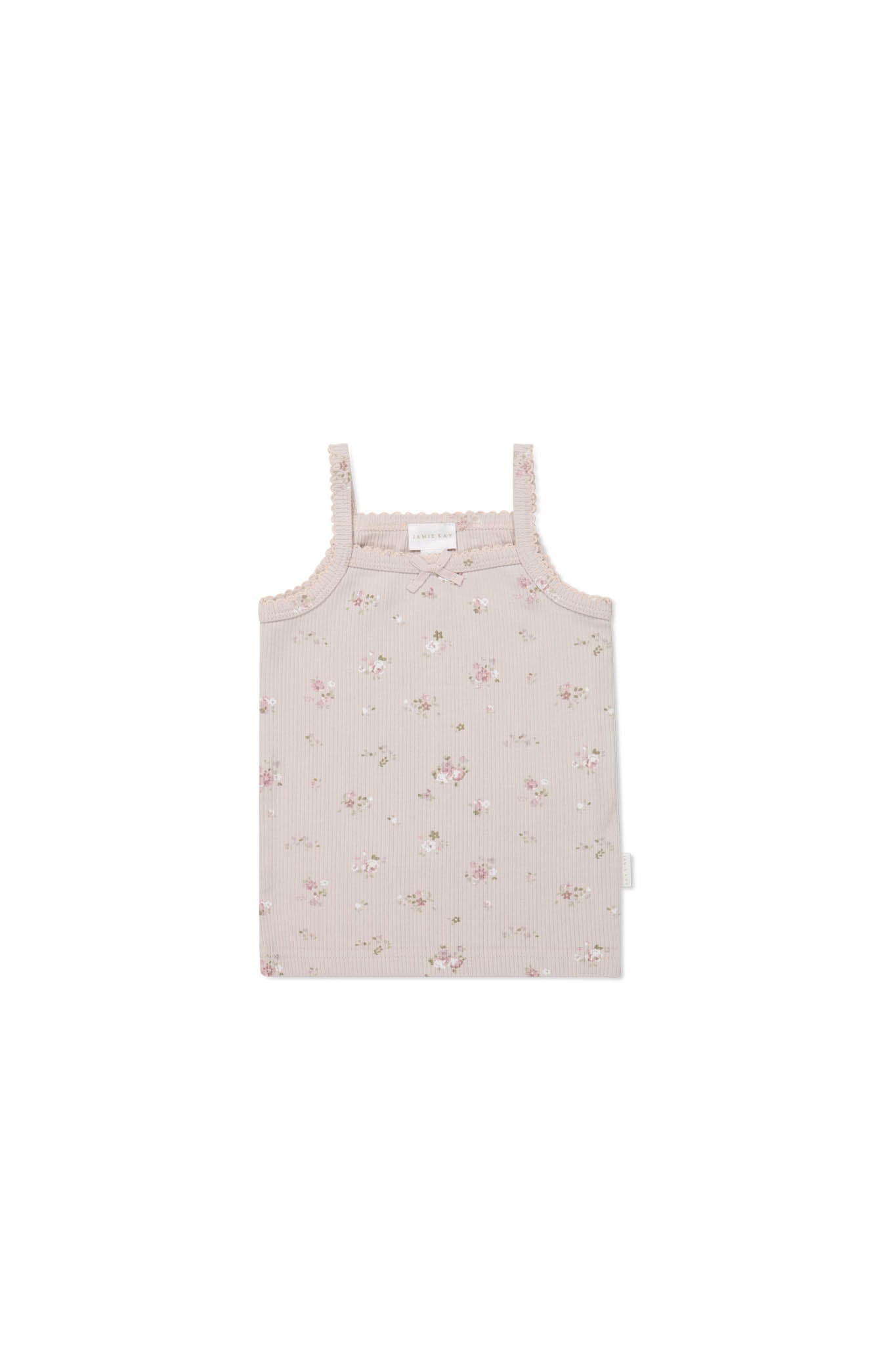 Organic Cotton Fine Rib Singlet - Petite Fleur Violet Jamie Kay