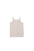 Organic Cotton Fine Rib Singlet - Petite Fleur Violet Jamie Kay