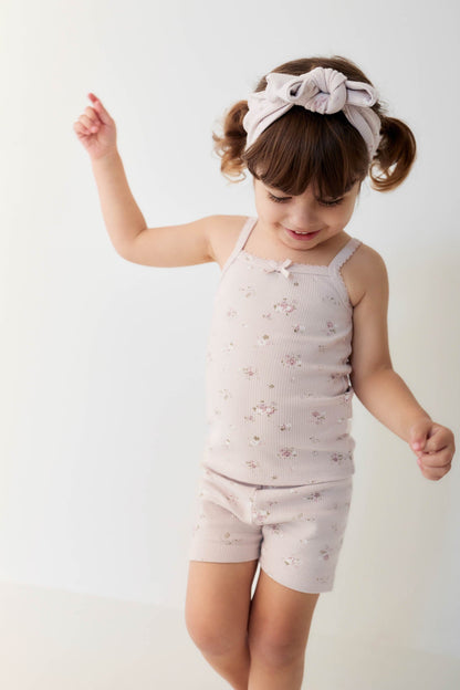 Organic Cotton Fine Rib Singlet - Petite Fleur Violet Jamie Kay - enjoykidsus