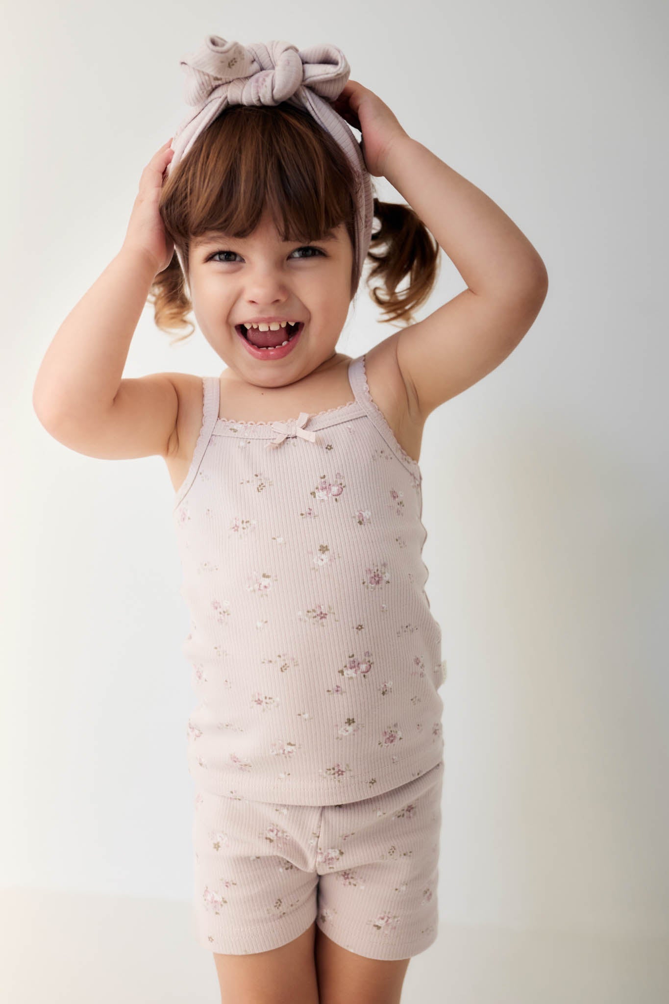 Organic Cotton Fine Rib Singlet - Petite Fleur Violet Jamie Kay - enjoykidsus