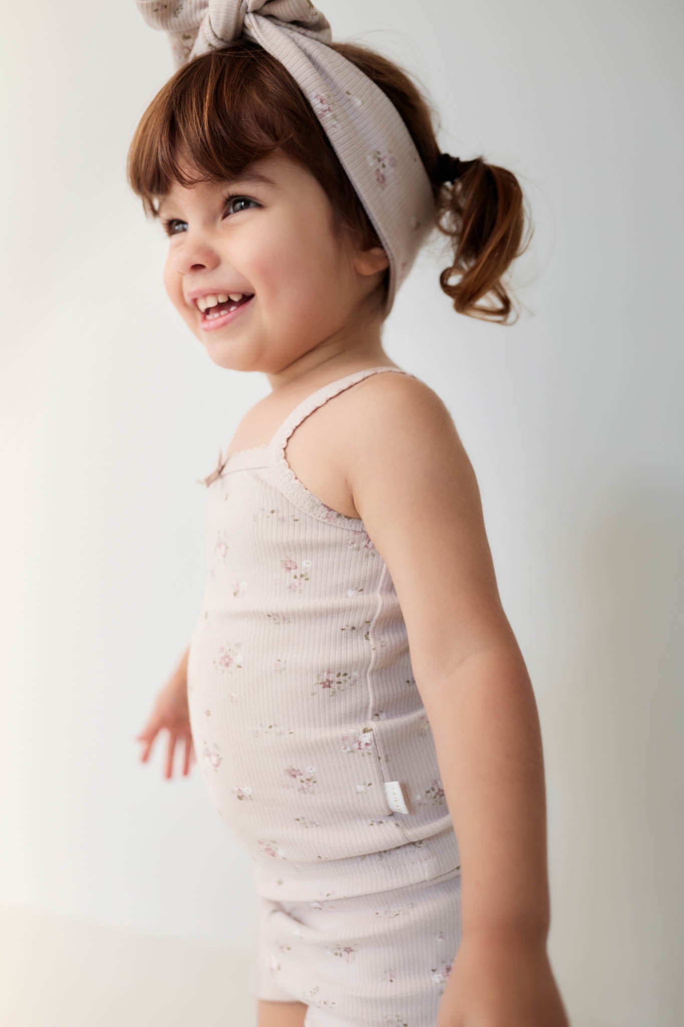 Organic Cotton Fine Rib Singlet - Petite Fleur Violet Jamie Kay - enjoykidsus