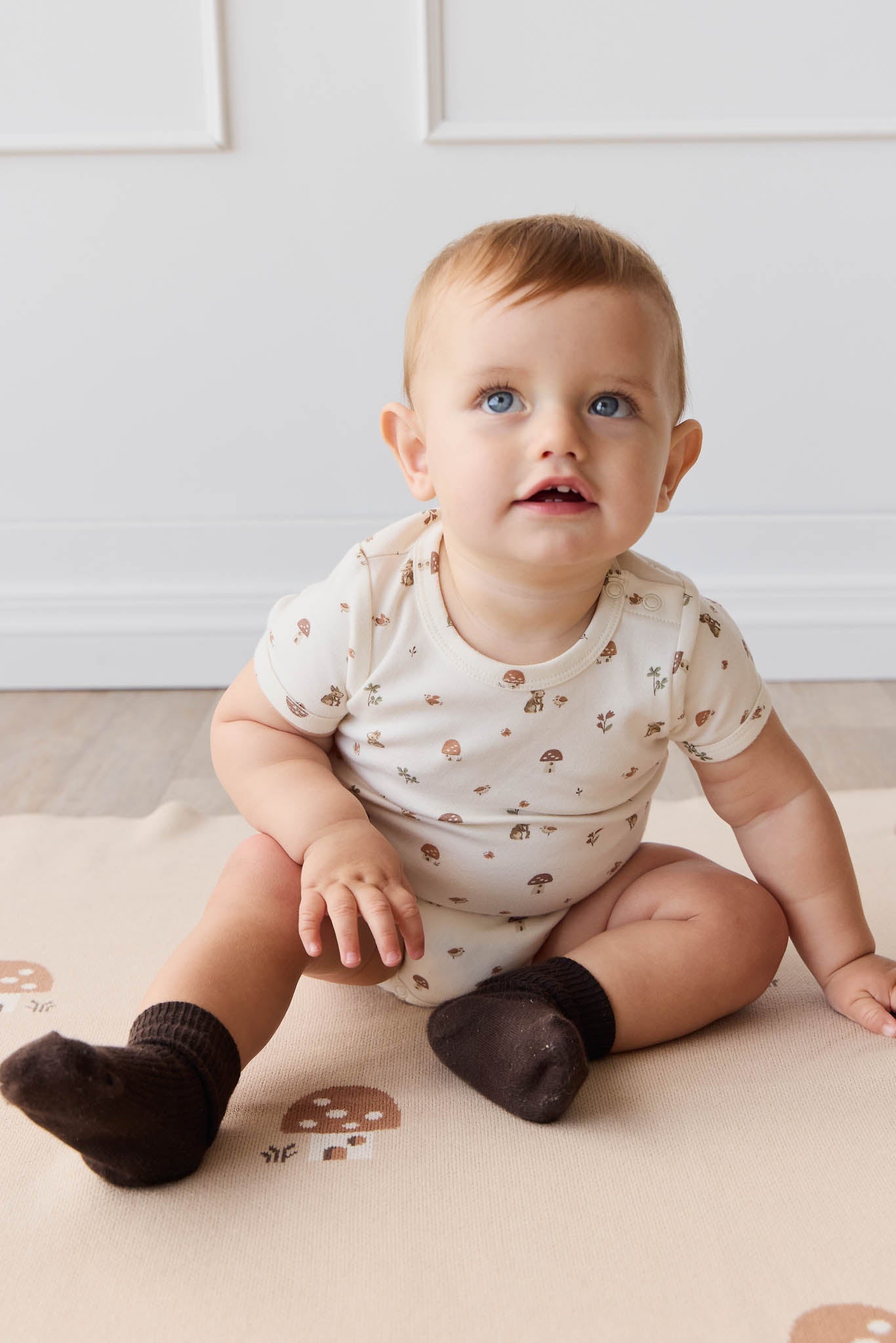 Organic Cotton Hudson Short Sleeve Bodysuit - Foraging Friends Jamie Kay - enjoykidsus