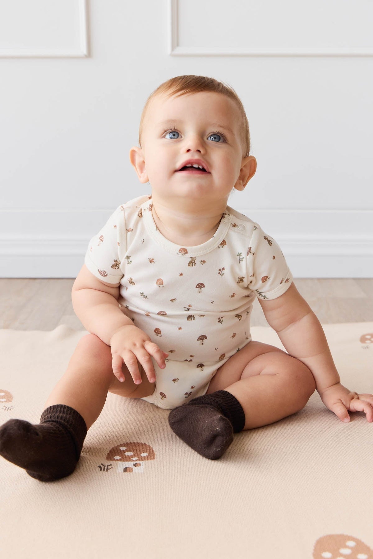 Organic Cotton Hudson Short Sleeve Bodysuit - Foraging Friends Jamie Kay