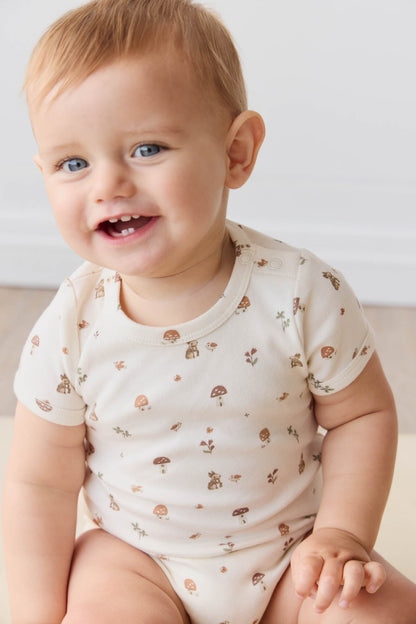 Organic Cotton Hudson Short Sleeve Bodysuit - Foraging Friends Jamie Kay - enjoykidsus