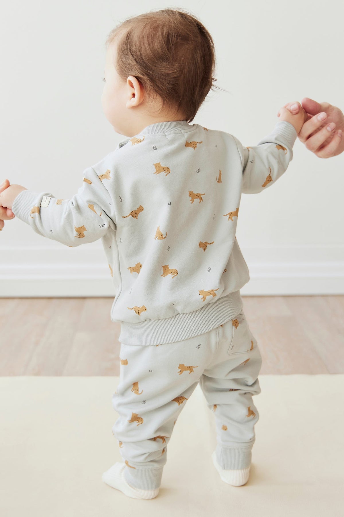 Organic Cotton Jalen Track Pant - Lenny Leopard Ocean Spray Jamie Kay - enjoykidsus