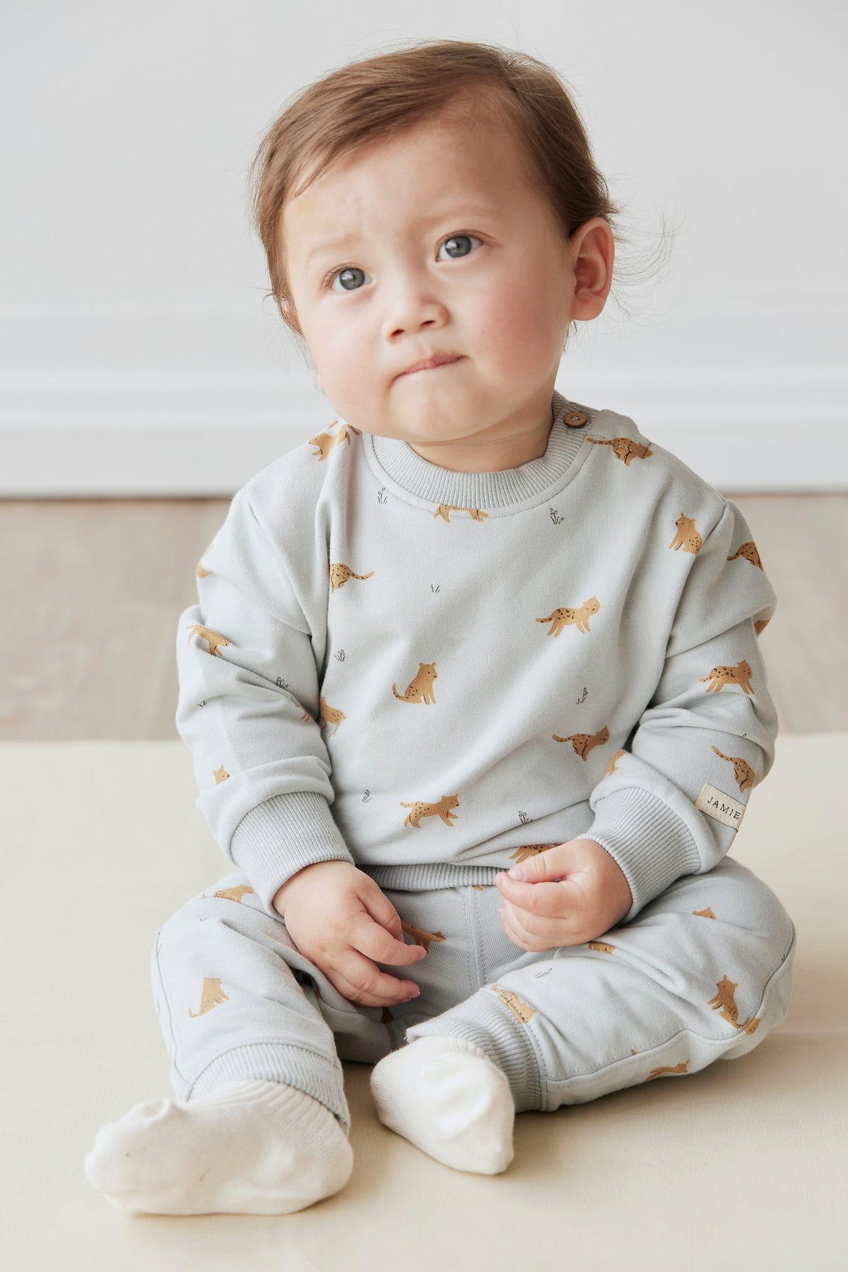 Jamie Kay Organic Cotton Jalen Track Pant - Lenny Leopard Ocean Spray Jamie Kay