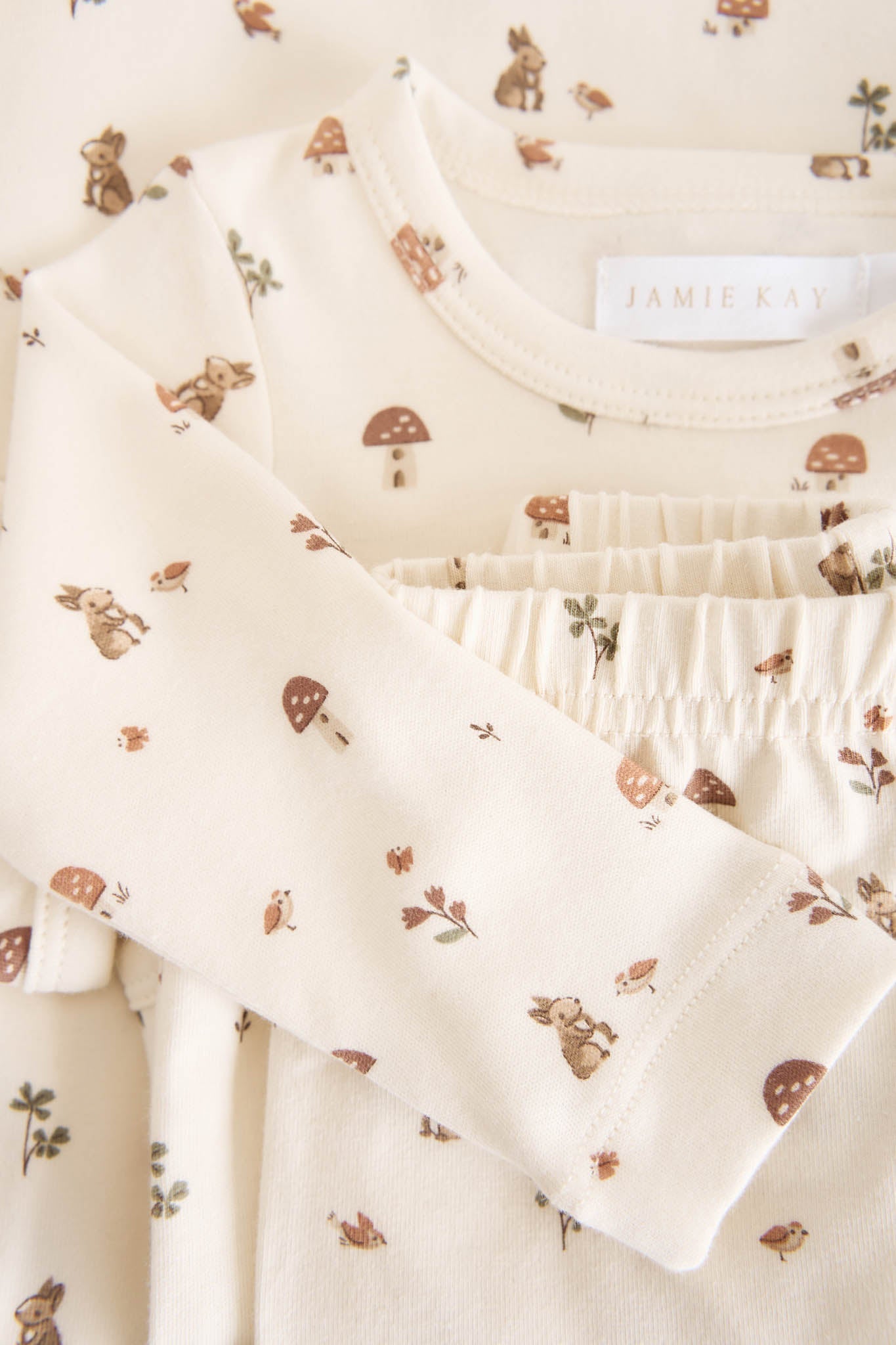 Organic Cotton Long Sleeve Bodysuit - Foraging Friends Jamie Kay