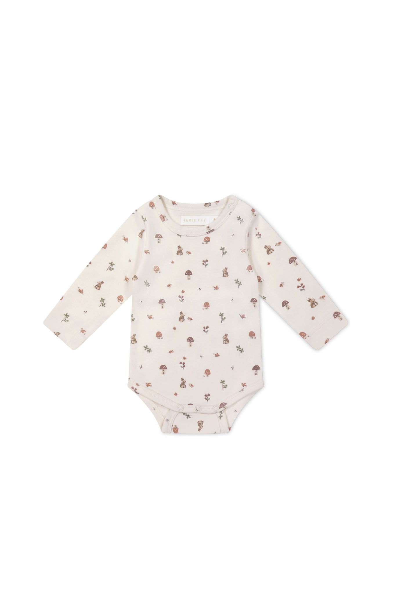 Organic Cotton Long Sleeve Bodysuit - Foraging Friends Jamie Kay