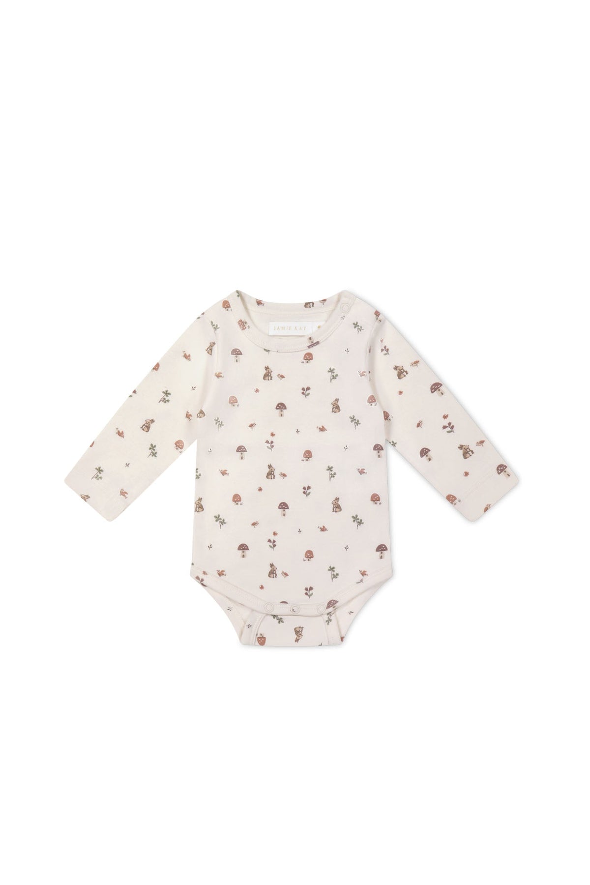 Organic Cotton Long Sleeve Bodysuit - Foraging Friends Jamie Kay