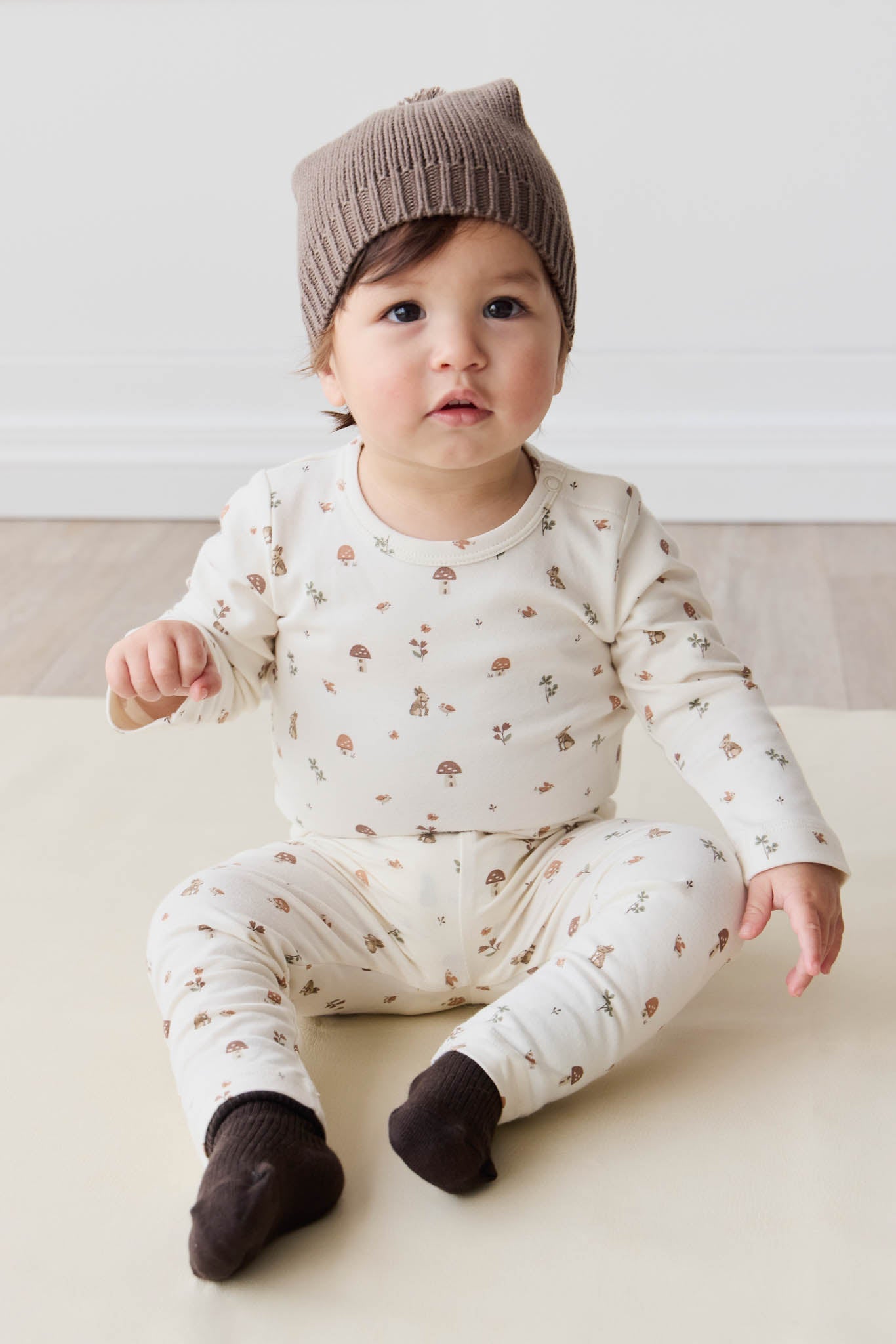 Organic Cotton Long Sleeve Bodysuit - Foraging Friends Jamie Kay
