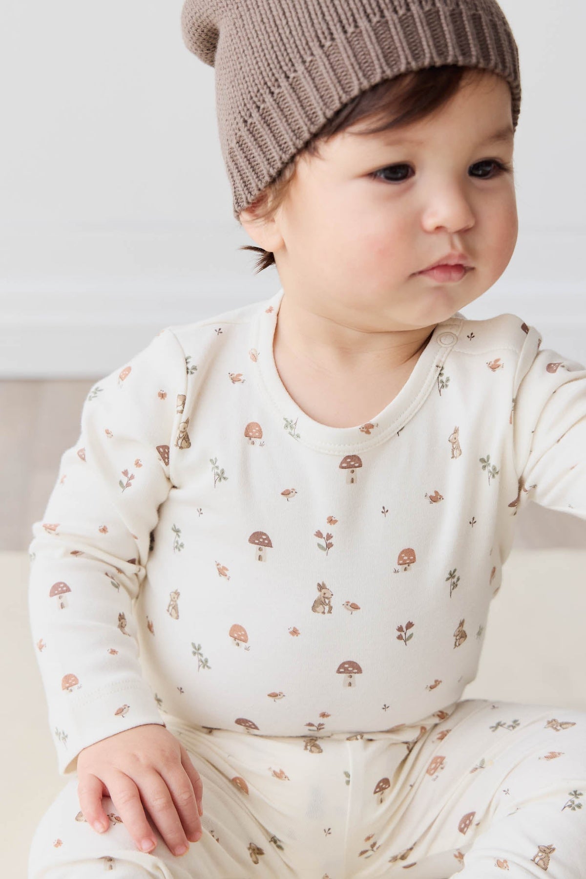 Organic Cotton Long Sleeve Bodysuit - Foraging Friends Jamie Kay