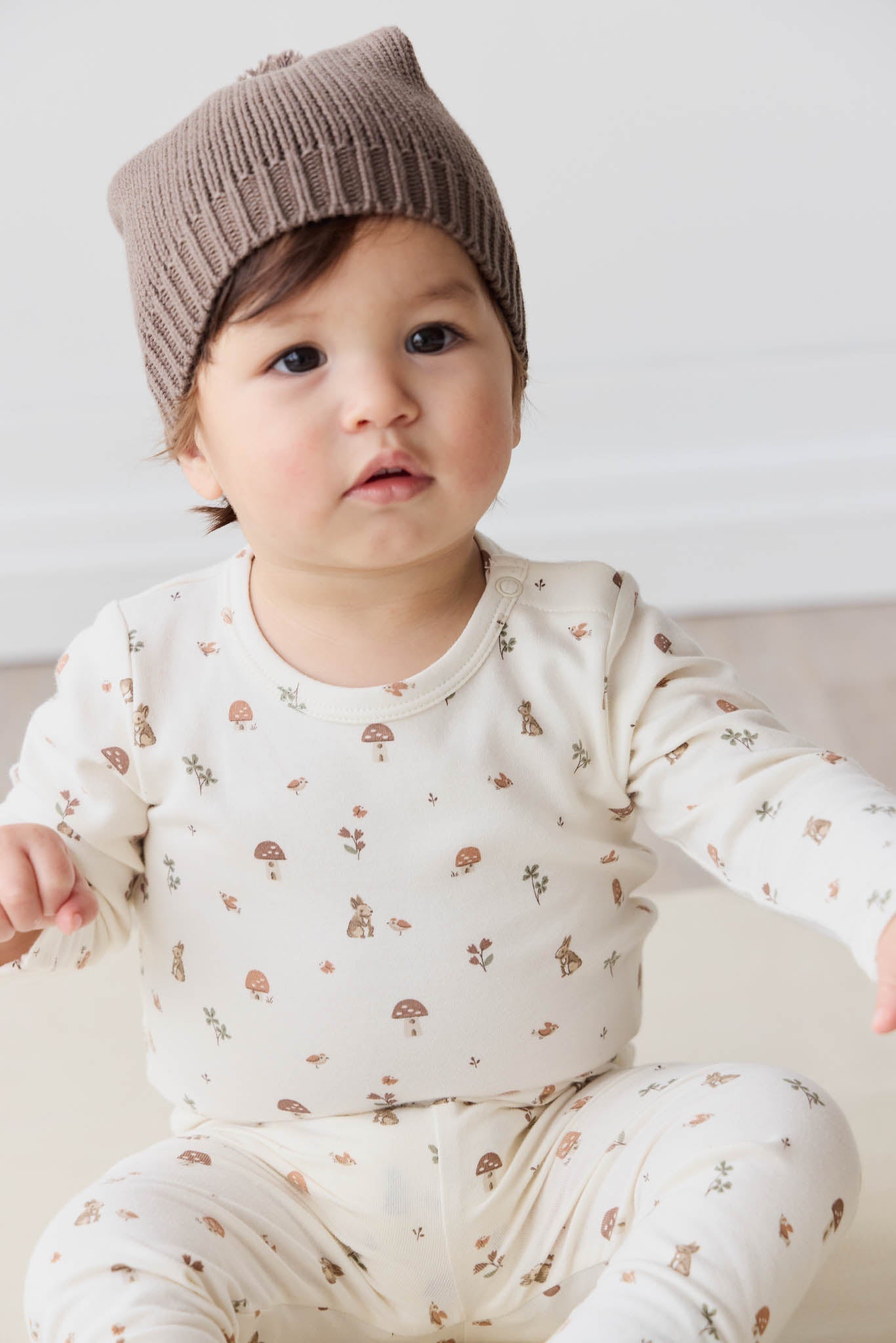 Organic Cotton Long Sleeve Bodysuit - Foraging Friends Jamie Kay