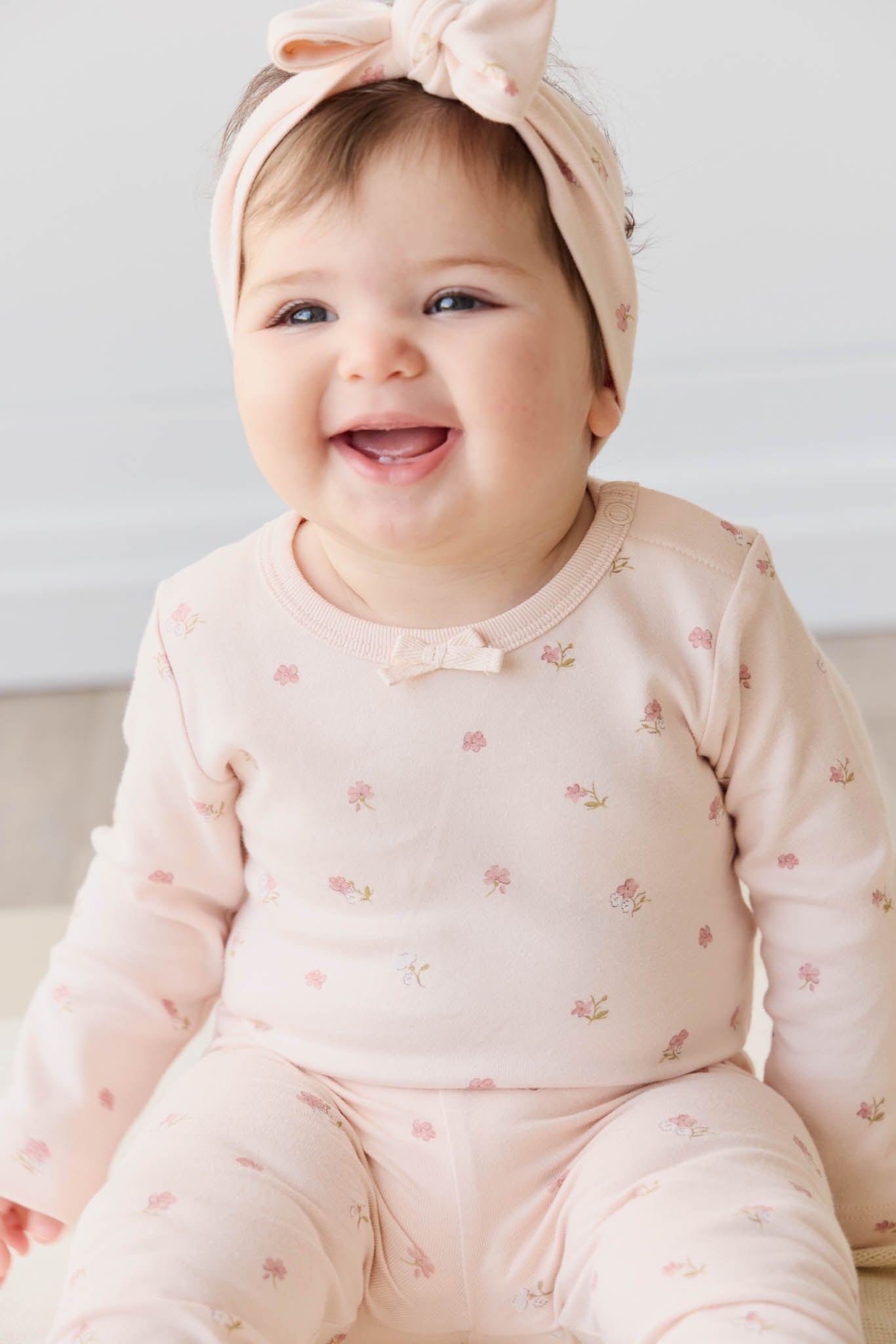 Organic Cotton Long Sleeve Bodysuit - Meredith Morganite Jamie Kay - enjoykidsus