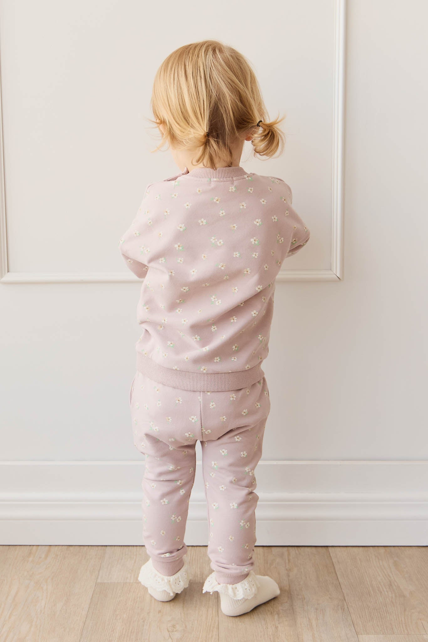 Organic Cotton Morgan Track Pant - Simple Flowers Lilac Jamie Kay - enjoykidsus