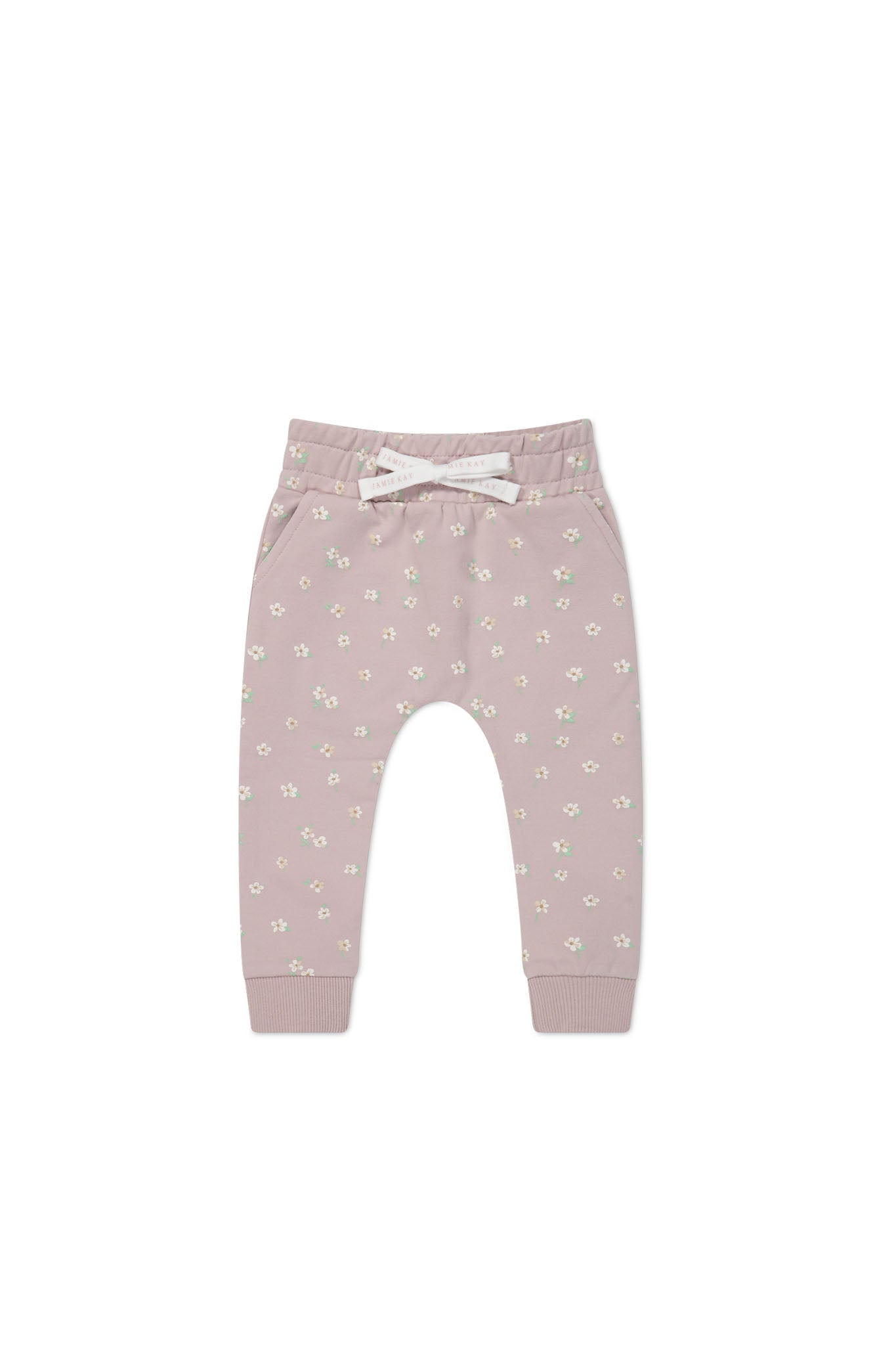 Organic Cotton Morgan Track Pant - Simple Flowers Lilac Jamie Kay - enjoykidsus