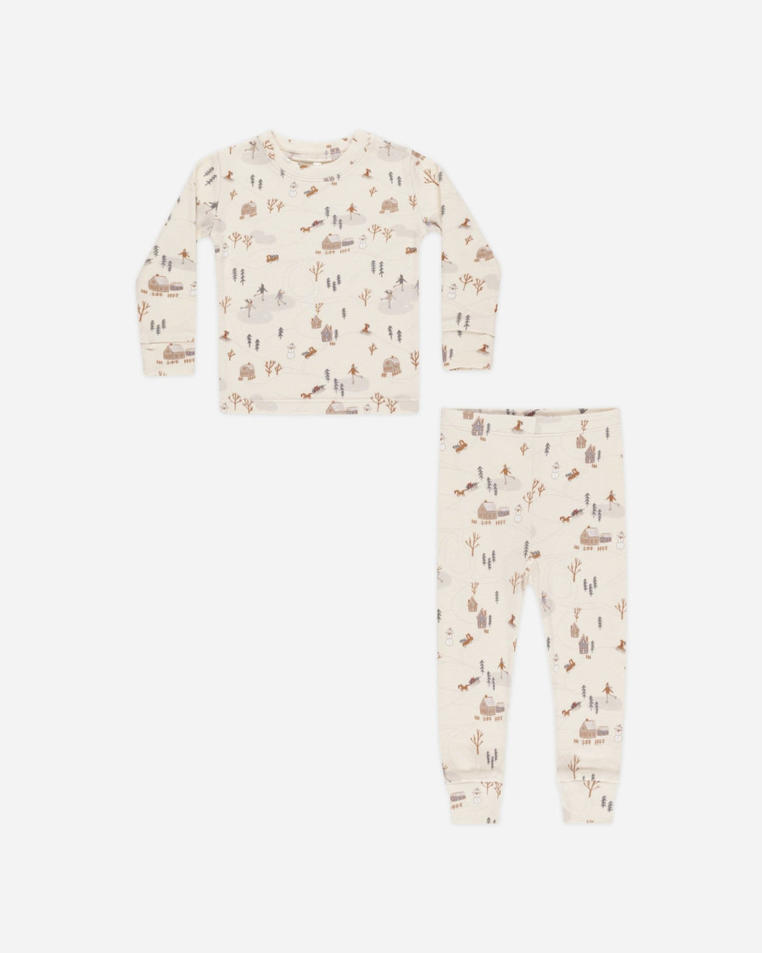 Rylee + Cru Organic Long Sleeve Pajama Set || Winter Town Rylee + Cru