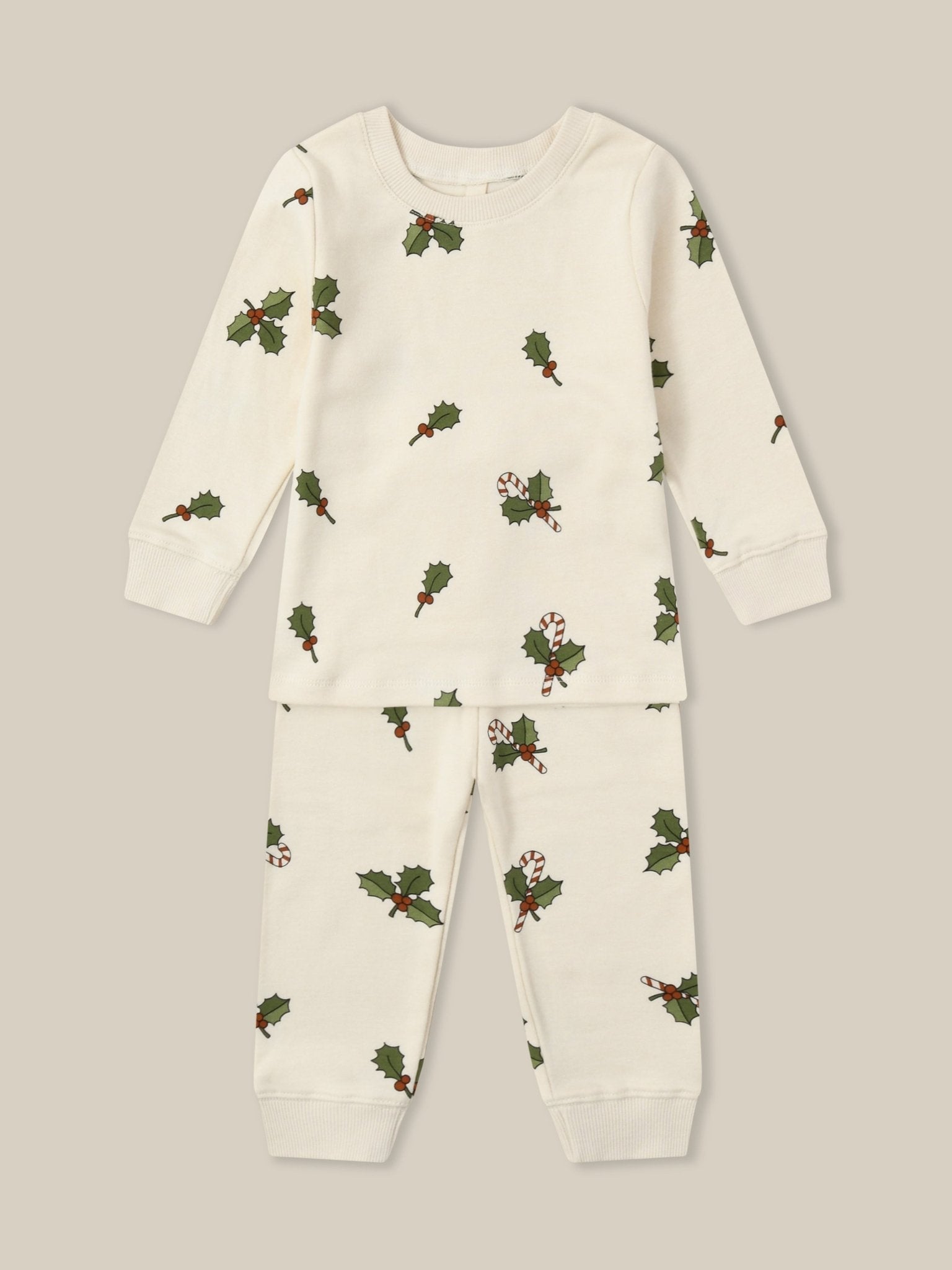 Organic Zoo Christmas Holly Slim Pyjamas Organic Zoo