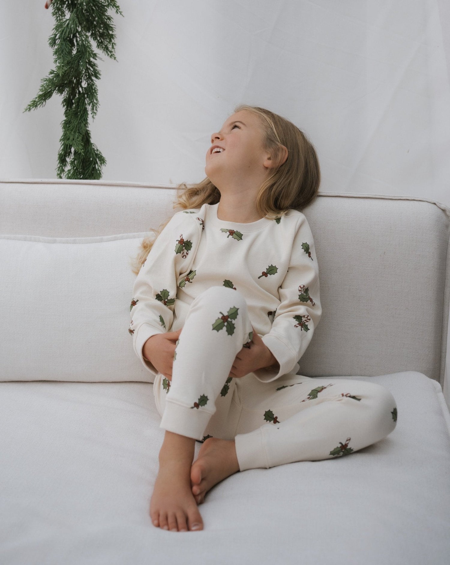 Organic Zoo Christmas Holly Slim Pyjamas Organic Zoo