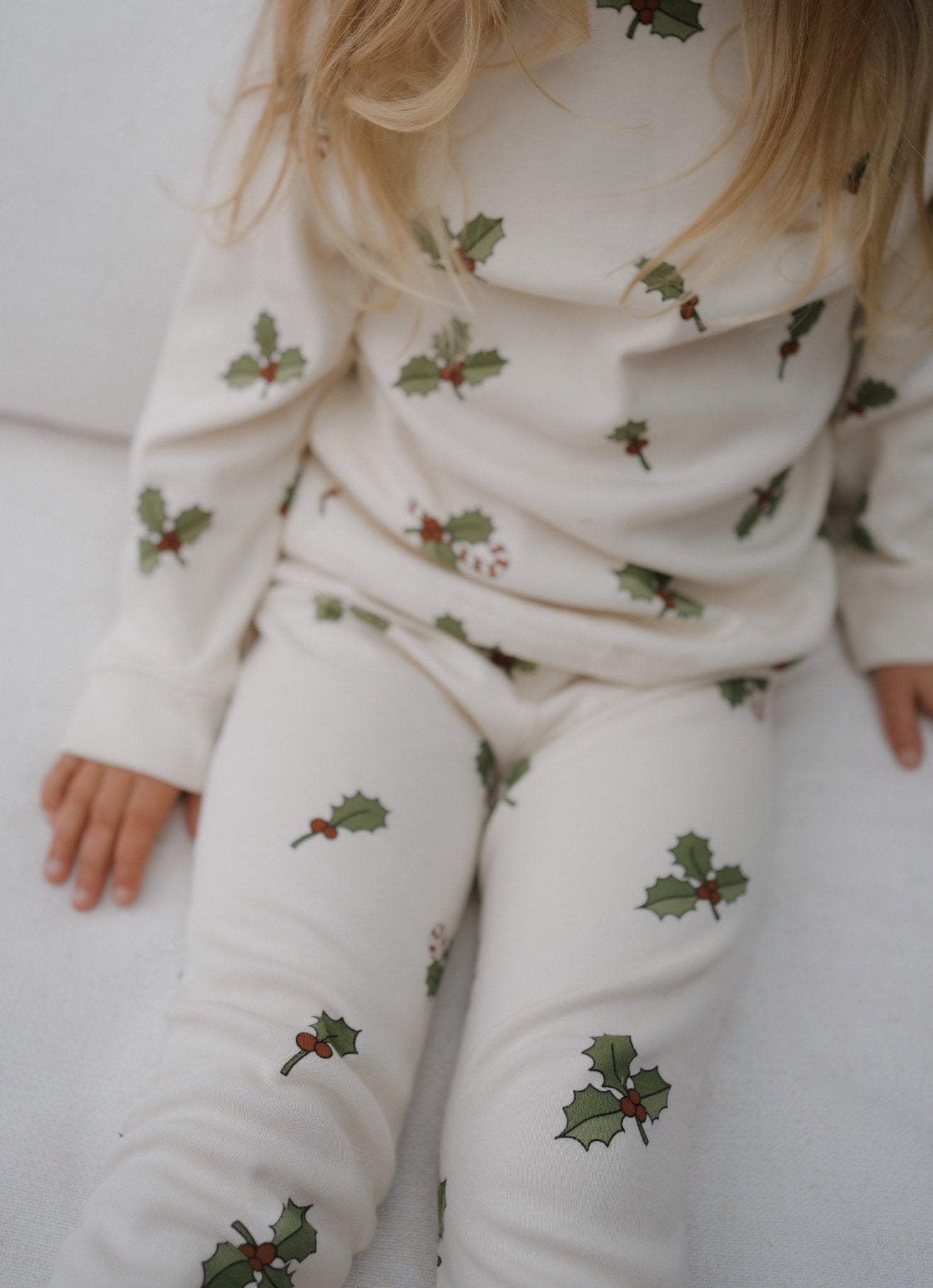 Organic Zoo Christmas Holly Slim Pyjamas Organic Zoo