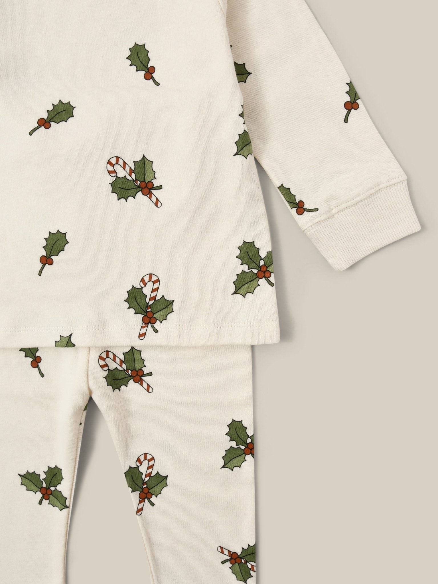 Organic Zoo Christmas Holly Slim Pyjamas Organic Zoo