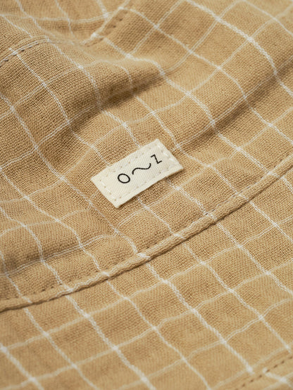 Organic Zoo Grid Check Wheat Bucket Sun Hat Organic Zoo