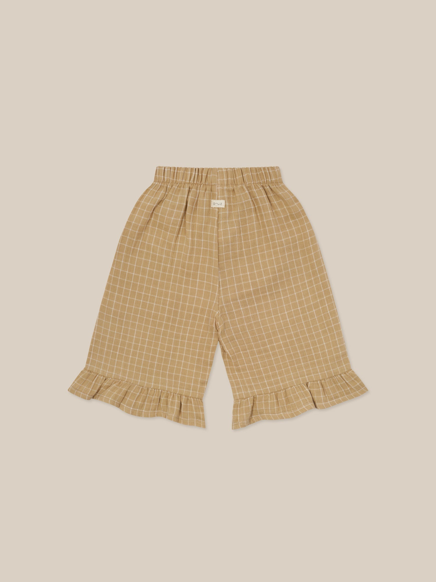 Organic Zoo Grid Check Wheat Frill Culottes Organic Zoo