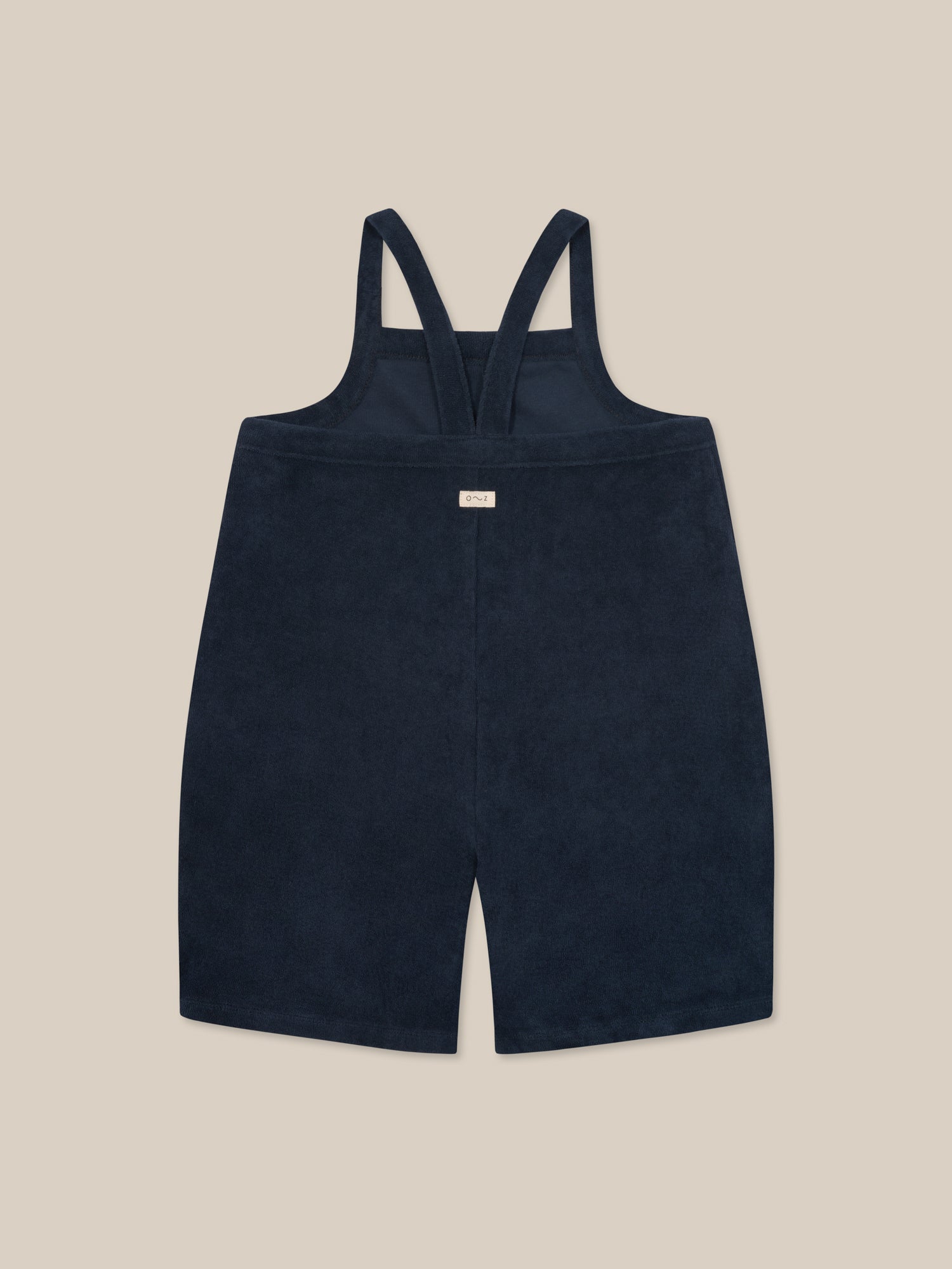 Organic Zoo Navy Terry Cropped Dungarees Organic Zoo