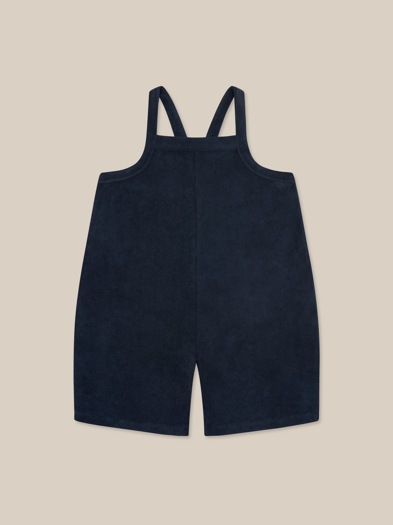 Organic Zoo Navy Terry Cropped Dungarees Organic Zoo
