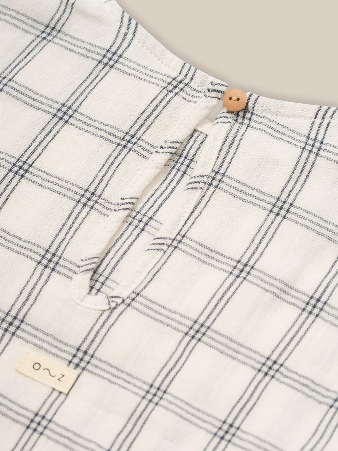 Organic Zoo Navy Window Check Boxy T-Shirt Organic Zoo