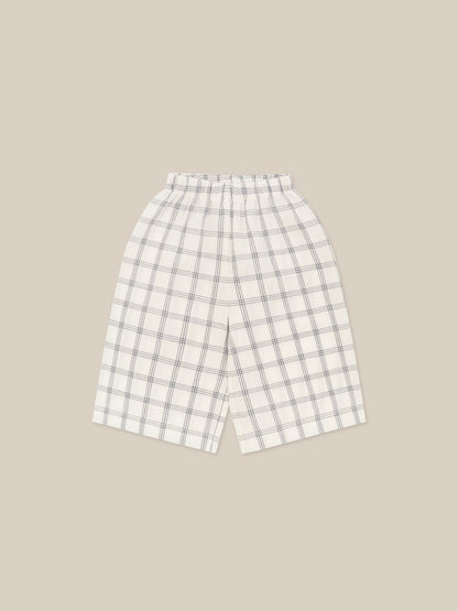 Organic Zoo Navy Window Check Wide Leg Pants Organic Zoo