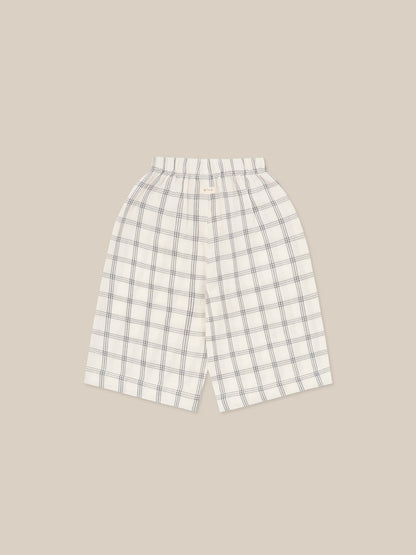 Organic Zoo Navy Window Check Wide Leg Pants Organic Zoo