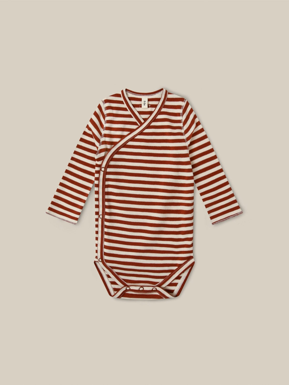Organic Zoo Paprika Stripes Wrap Bodysuit Organic Zoo