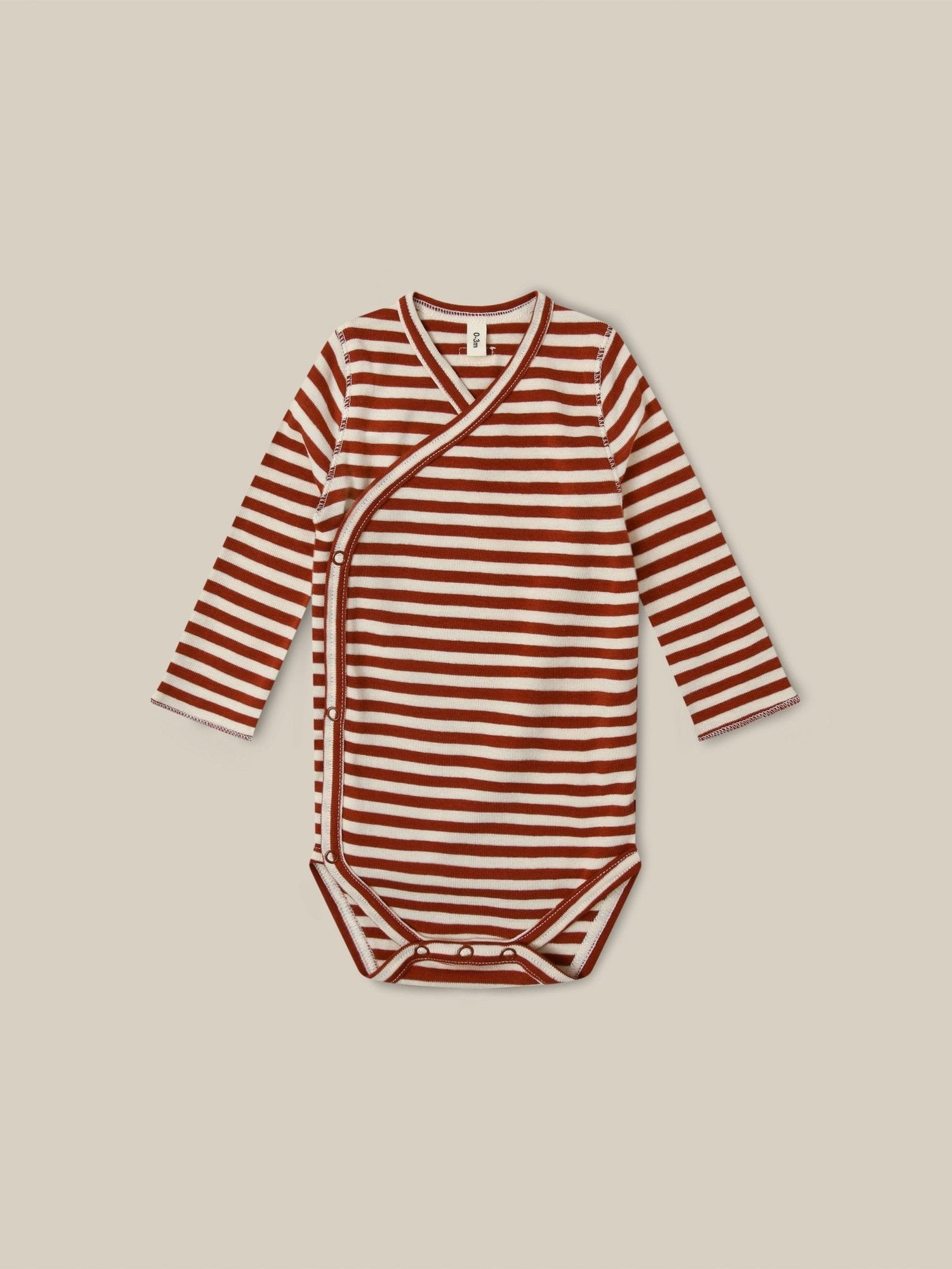 Organic Zoo Paprika Stripes Wrap Bodysuit Organic Zoo