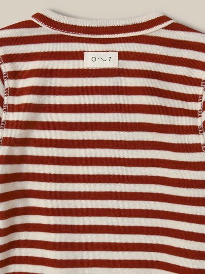 Organic Zoo Paprika Stripes Wrap Bodysuit Organic Zoo