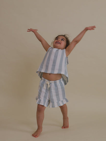 Organic Zoo Sardine Stripes Frill Shorts Organic Zoo