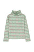 Hello Simone Twiggy Turtleneck Top in Kitty Aqua - front
