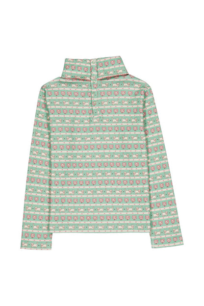Hello Simone Twiggy Turtleneck Top in Kitty Aqua - product detail