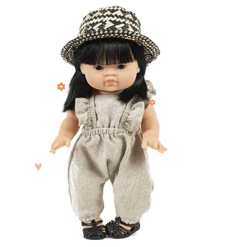 Pablo black straw hat Minikane