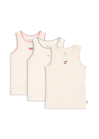 Konges Sløjd Minna 3 Pack Tank Tops - Antique White