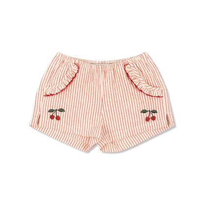 Konges Sløjd Ellie Frill Shorts GOTS - Amour Stripe