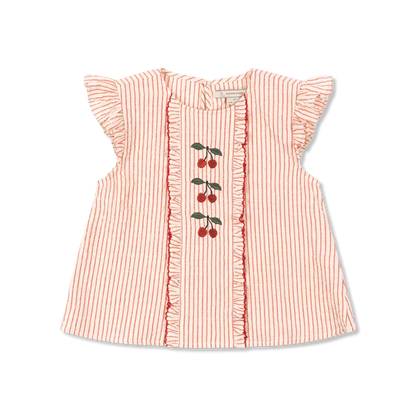 Konges Sløjd Ellie Frill Top GOTS - Amour Stripe