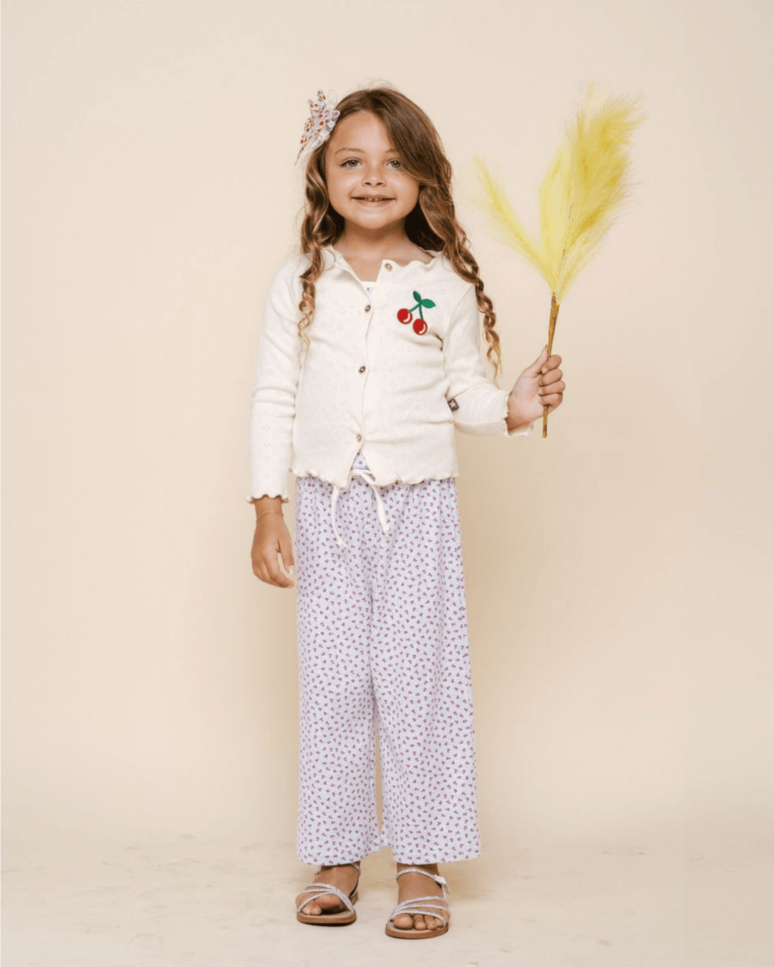 Petite Hailey Ava Cherry Cardigan - Ivory Petite Hailey