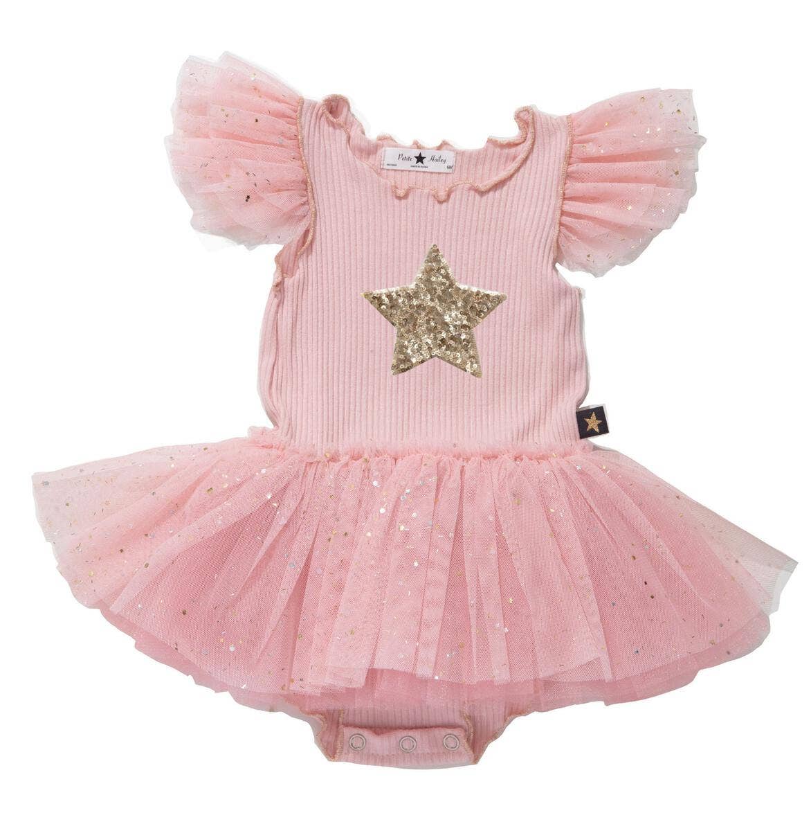 Petite Hailey - Baby Sparkle Onesie: Pink Petite Hailey