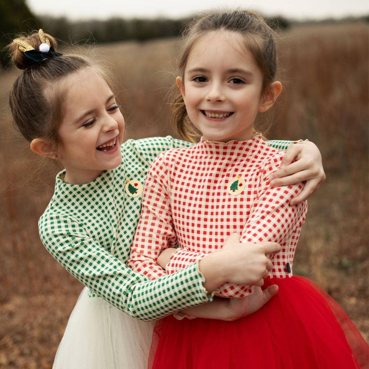 Petite Hailey Bell Tree Dress - Red Petite Hailey
