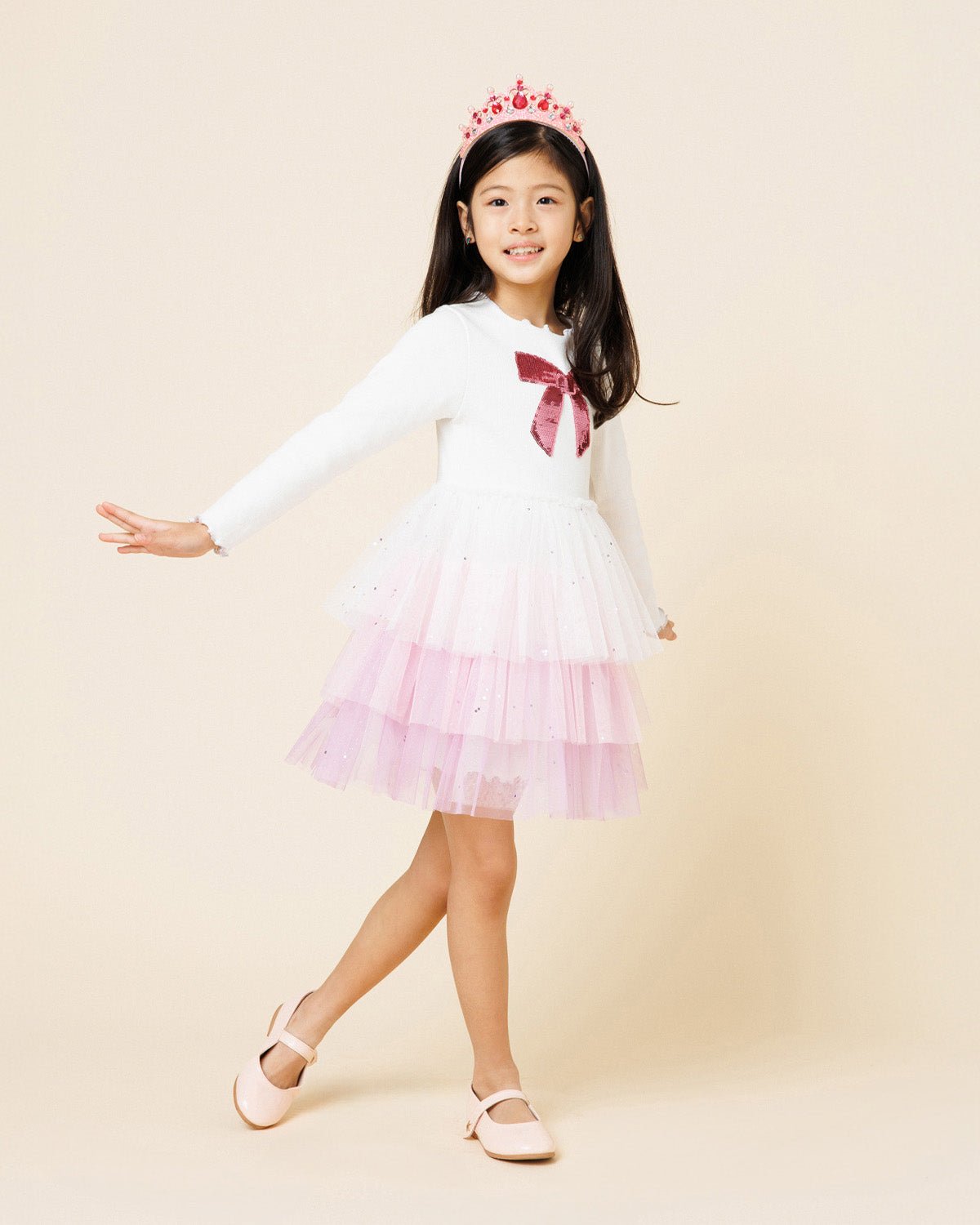 Petite Hailey Bow 3 Layered Tutu Dress Petite Hailey